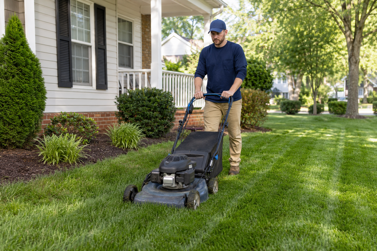 Finished lawn after professional yard service